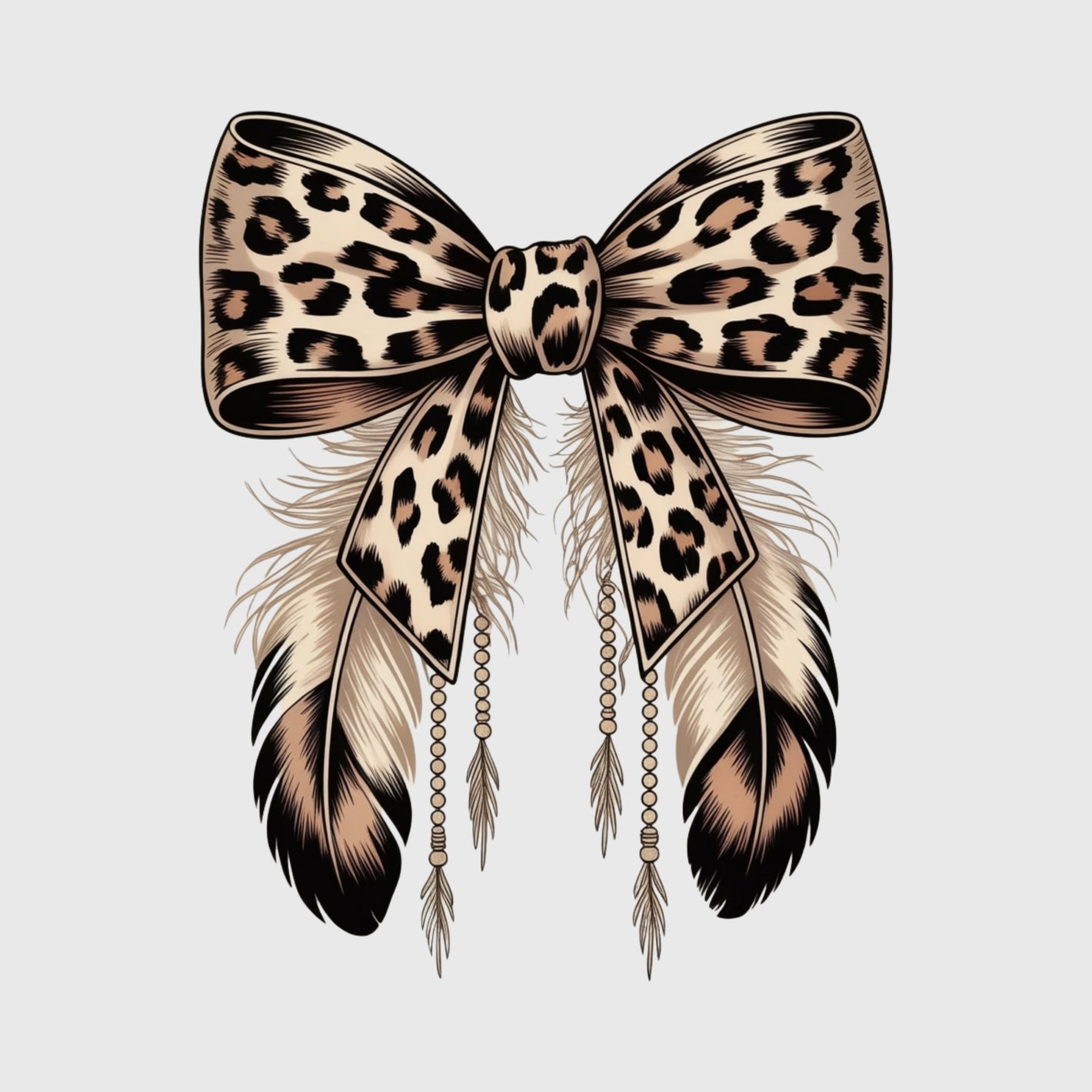 Wild Feather Leopard Bow Transfer