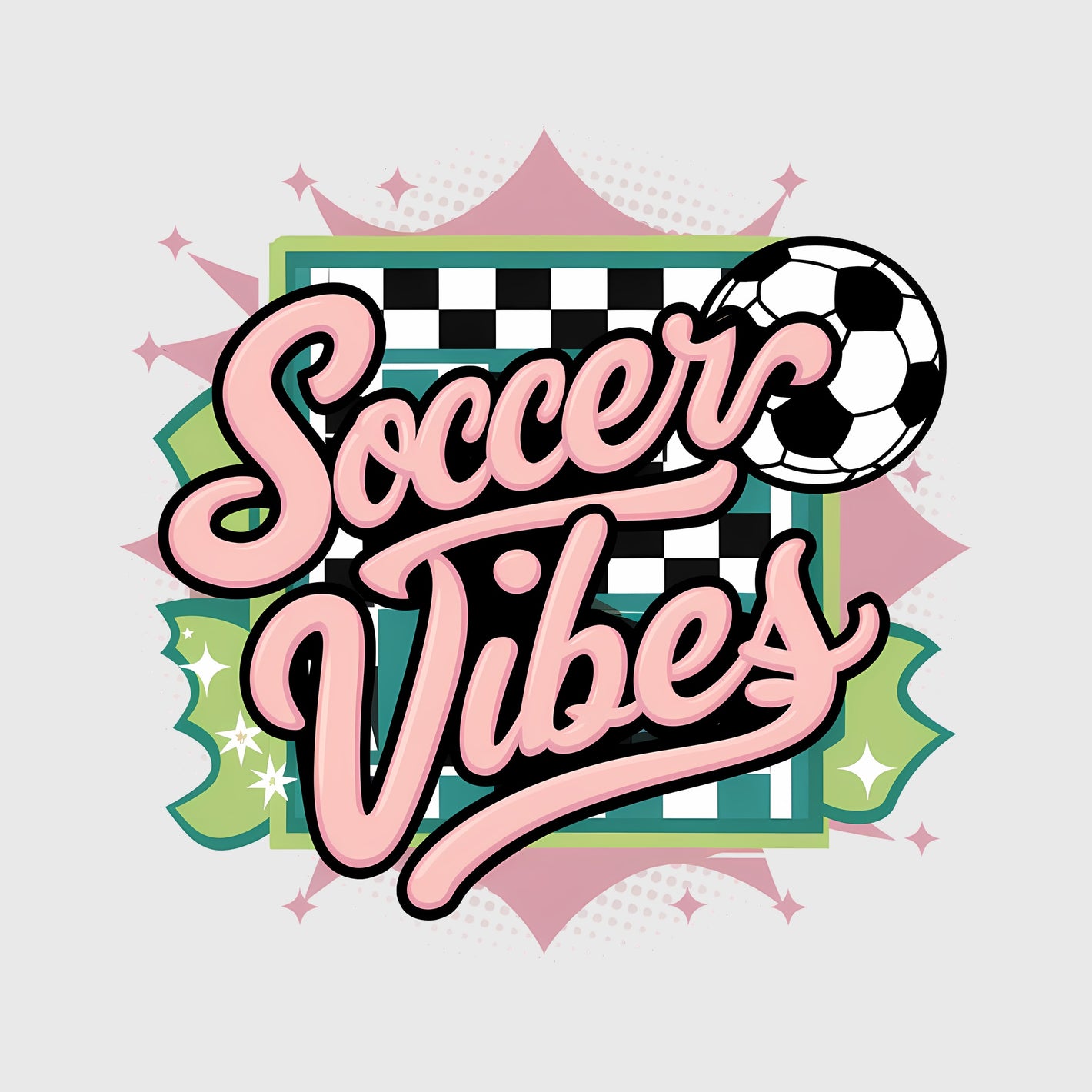 Checkered Soccer Vibes Transfer