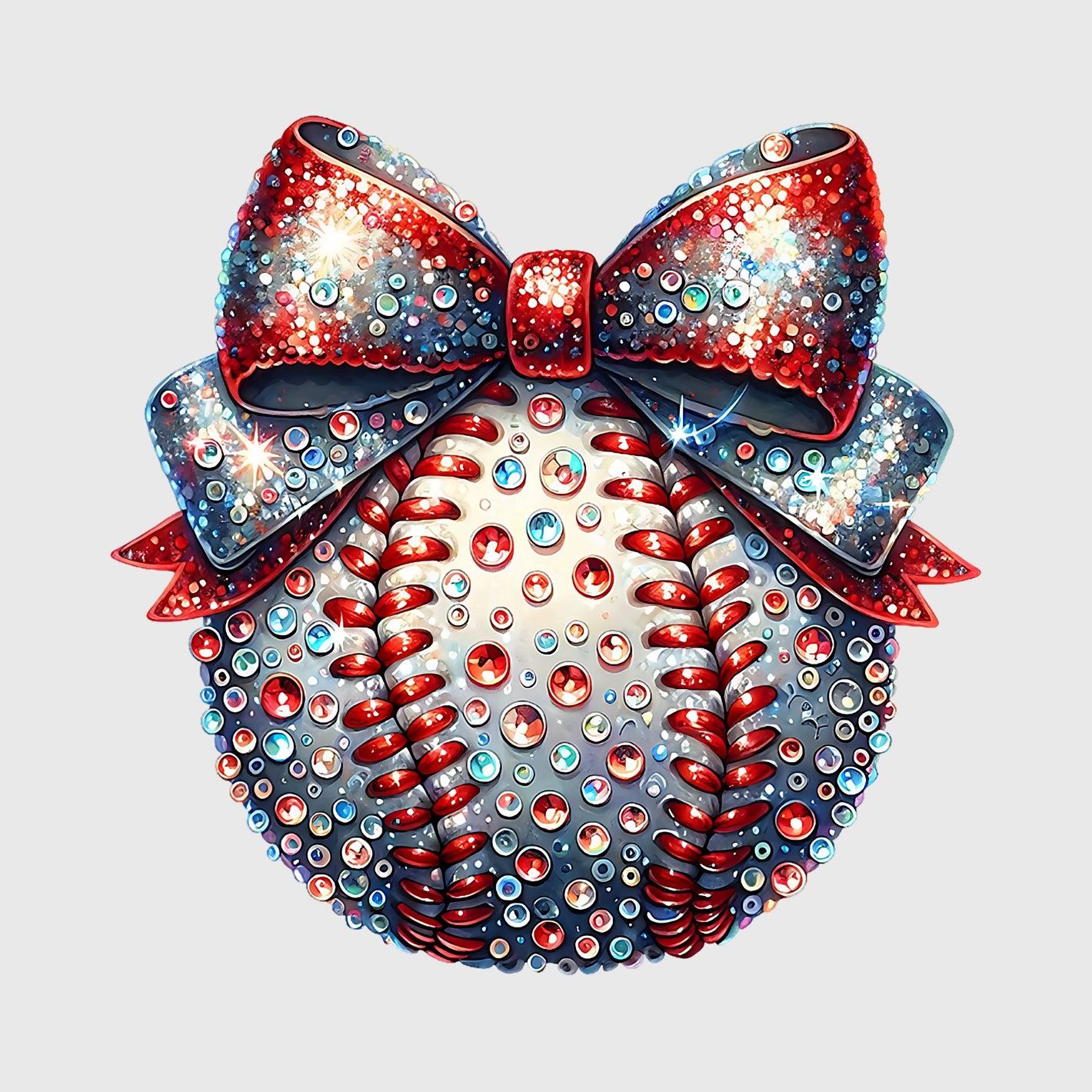 Patriotic Rhinestone Baseball Transfer