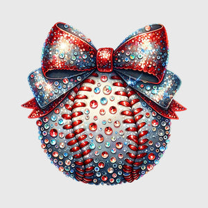 Patriotic Rhinestone Baseball Transfer