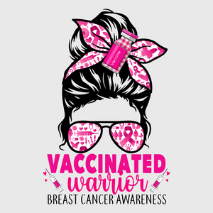 Vaccinated Pink Ribbon Bandana Transfer