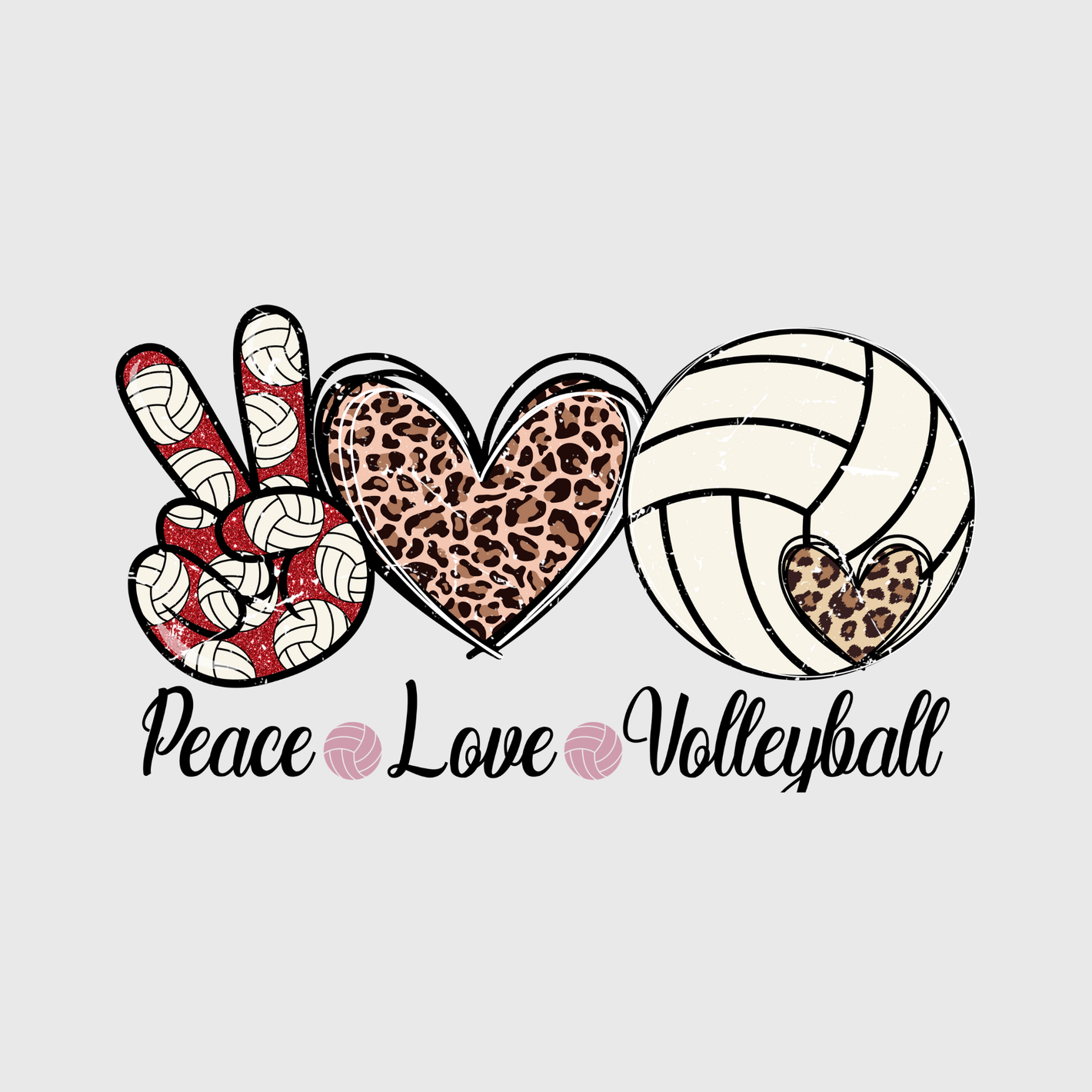 Volleyball Peace and Love Transfer