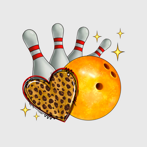 Bowling Pins Heart Transfer