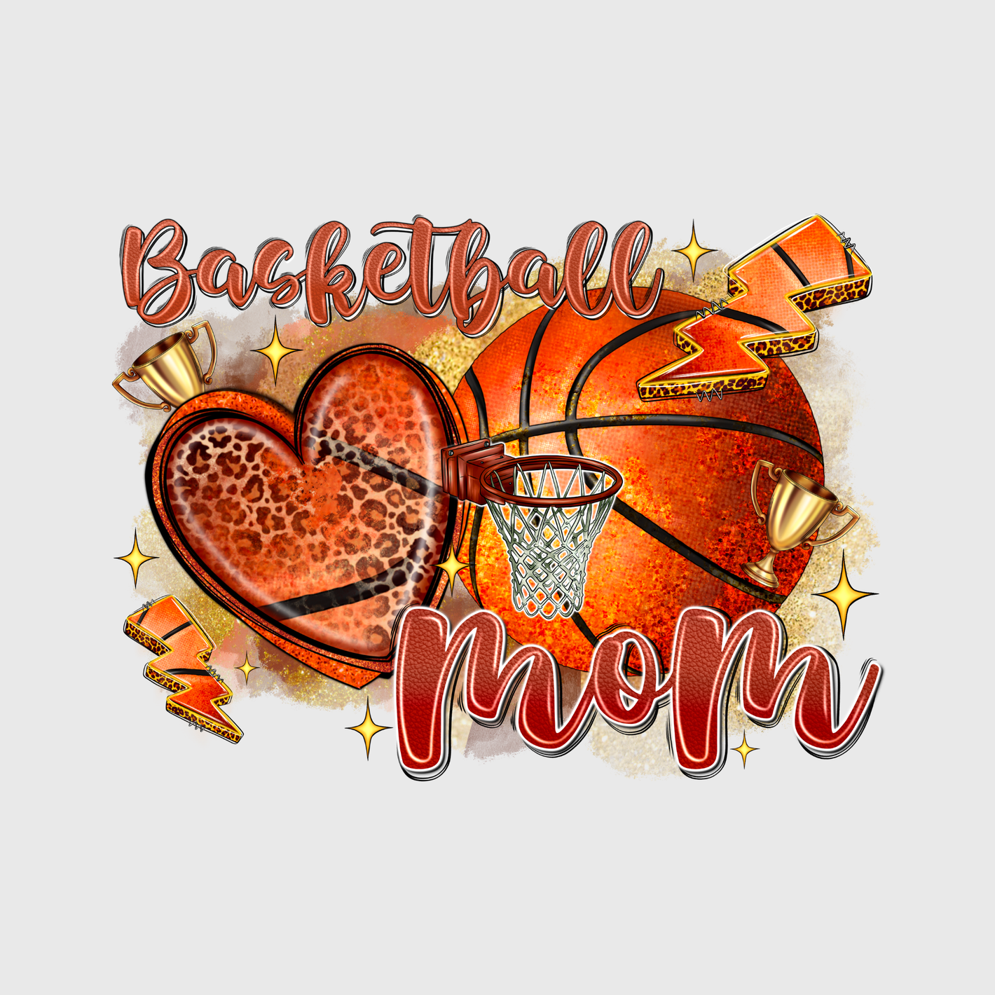 Basketball Mom Hearts Transfer