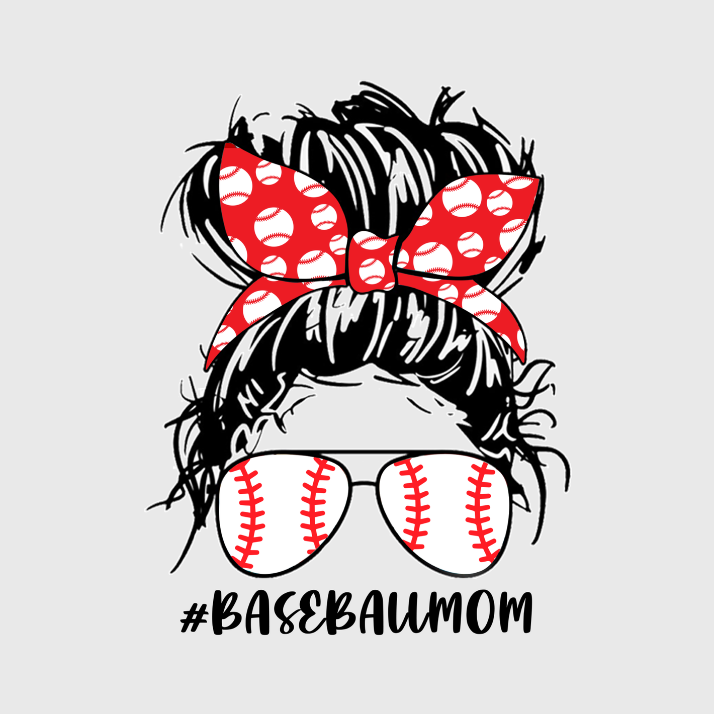 Messy Bun Baseball Mom Transfer