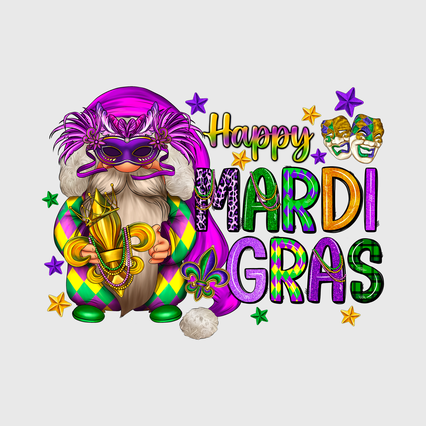 Gnome Mardi Gras Transfer