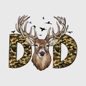 Camo Deer Dad Transfer