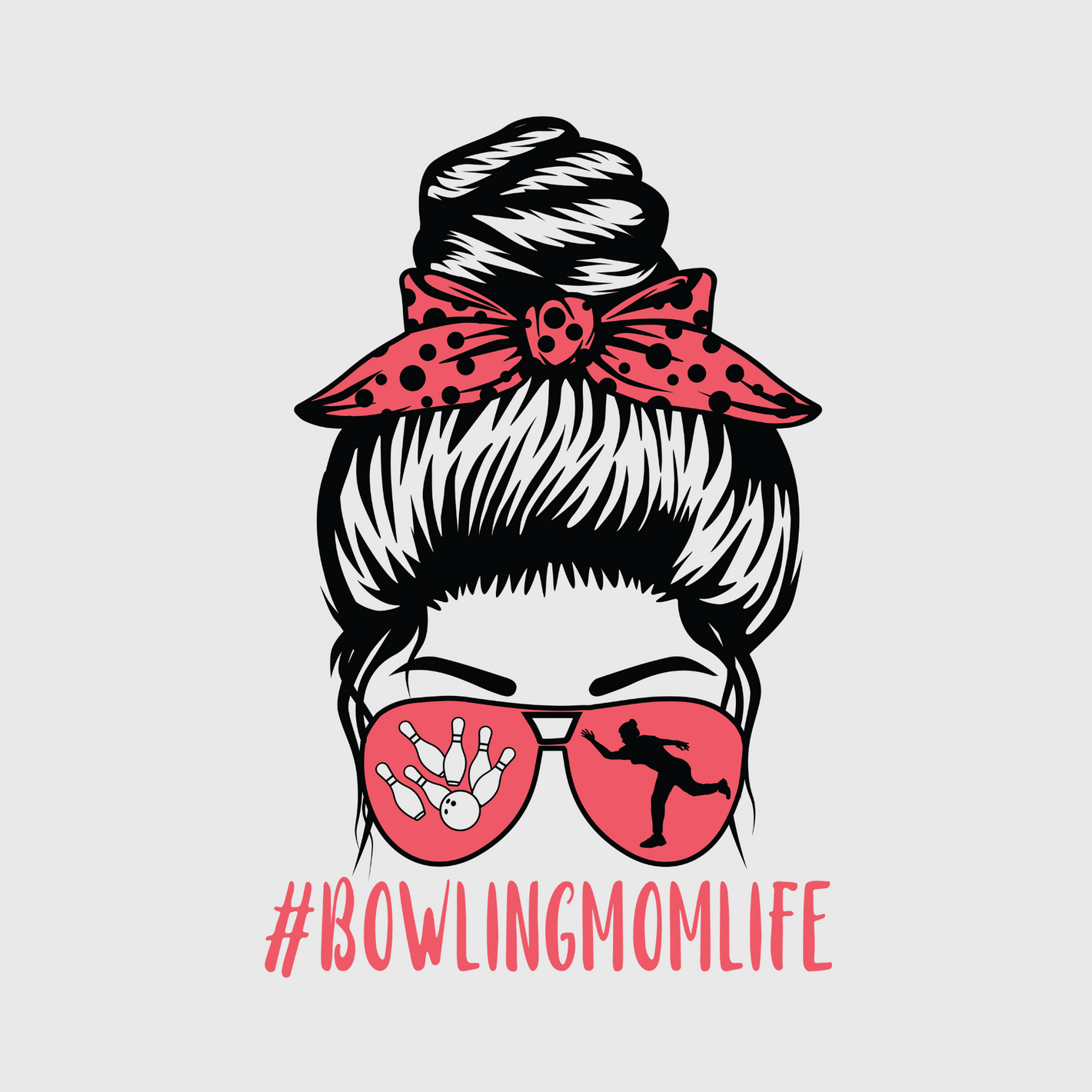 Bowling Bun Sunglasses Transfer