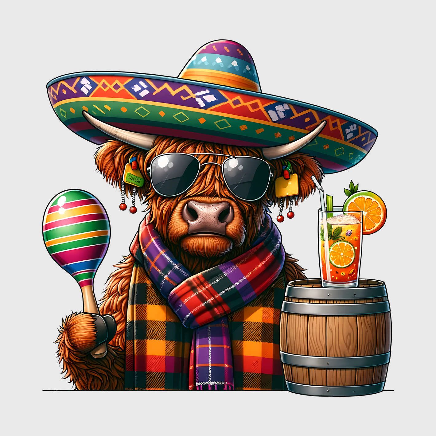 Fiesta Bull with Maracas Transfer