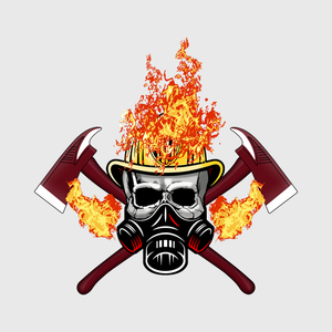 Firefighter Skull Flames Helmet Transfer