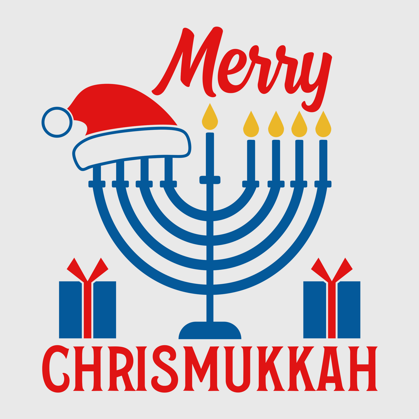 Merry Hanukkah Menorah Transfer