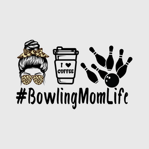 Bowling Bun Mom Life Transfer