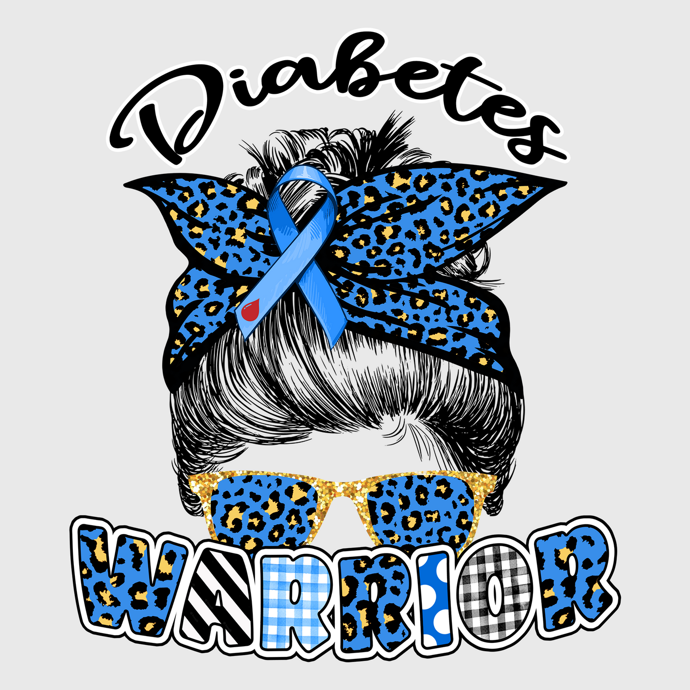 Diabetes Bandana Woman Transfer Design