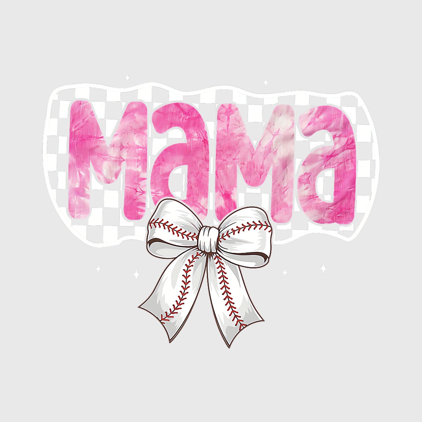 Blush Check Mama Bow Transfer