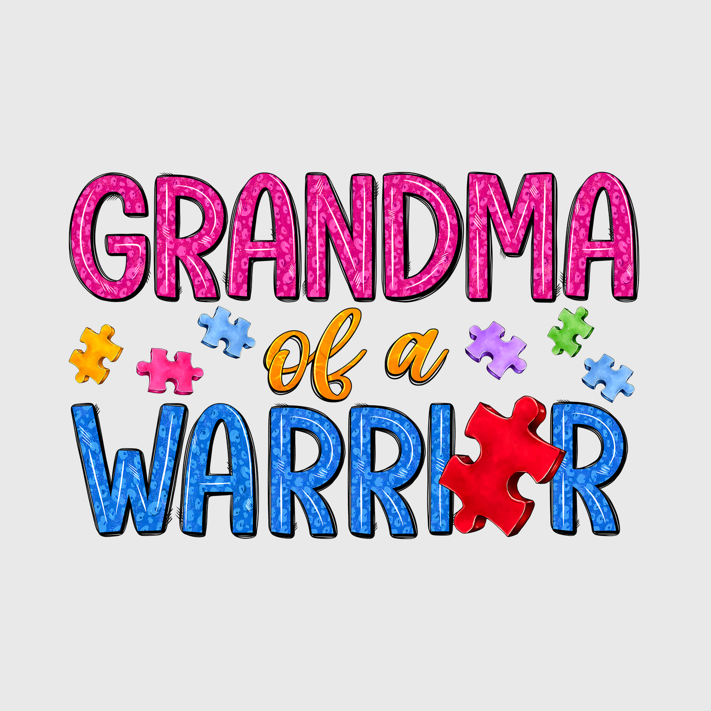 Grandma Warrior Autism Awareness Transfer