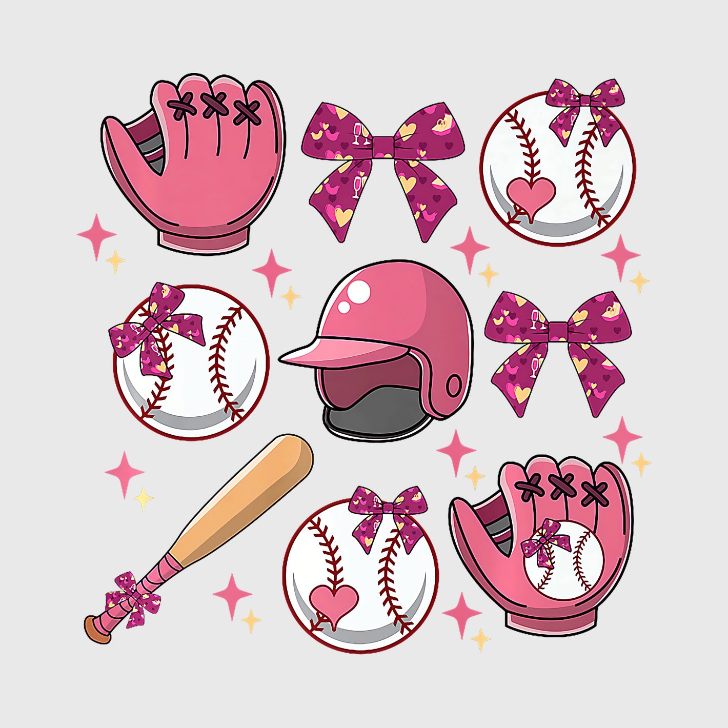 Bubblegum Ballpark Charm Transfer