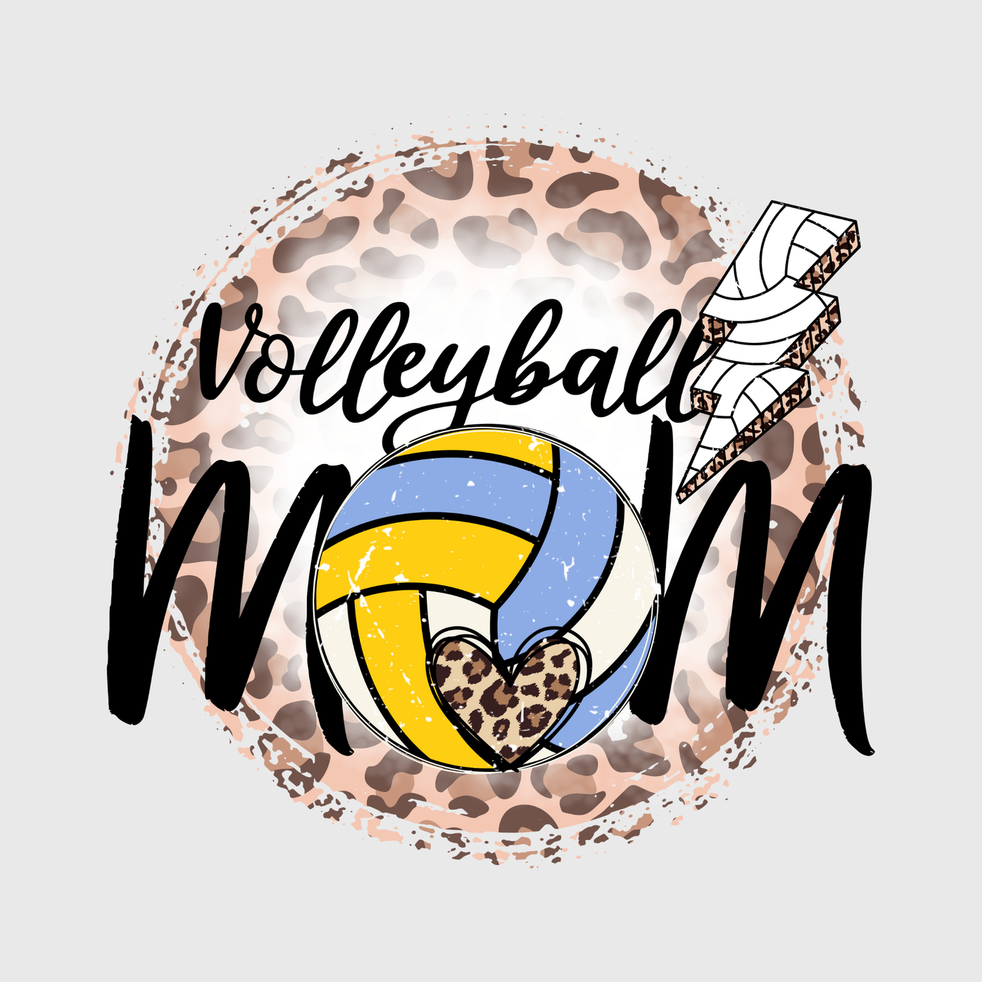 Leopard Print Volleyball Mom Transfer