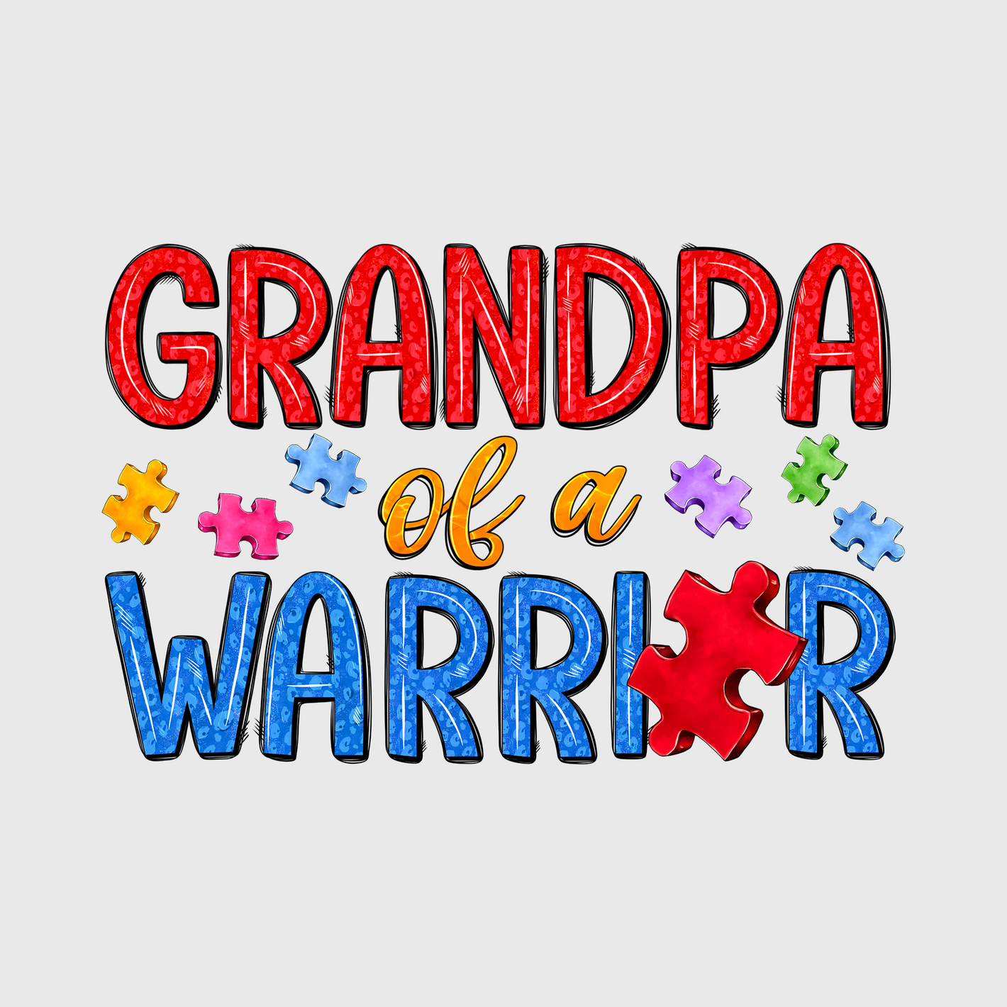 Grandpa Warrior Autism Awareness Transfer