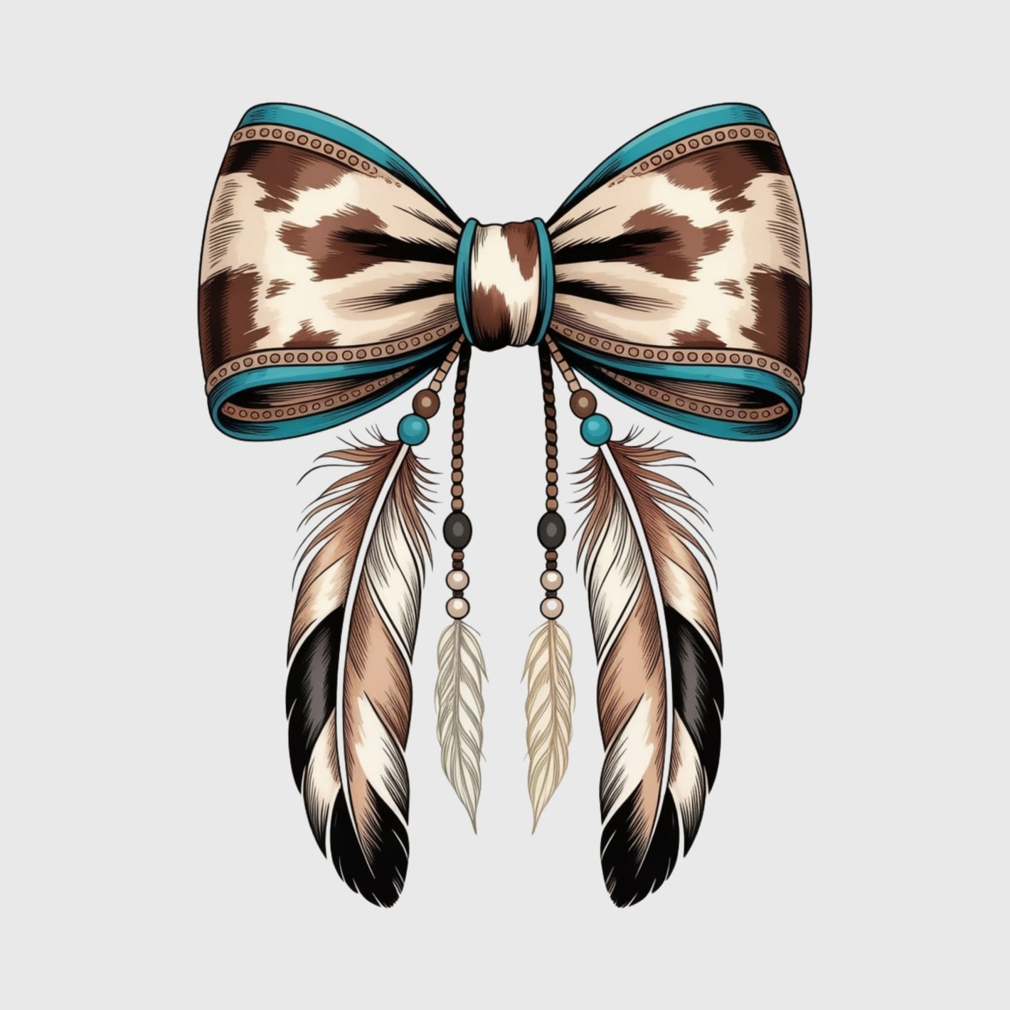 Turquoise Ranch Bow Transfer