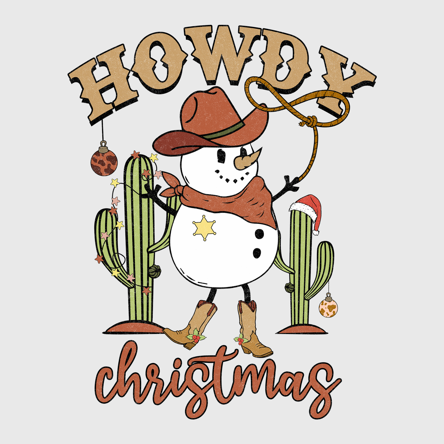 Howdy Christmas Snowman Transfer