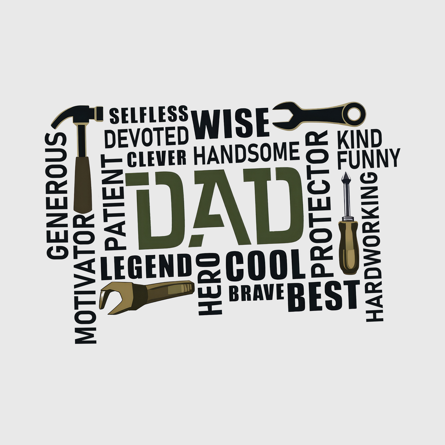 Dad Word Collage Transfer