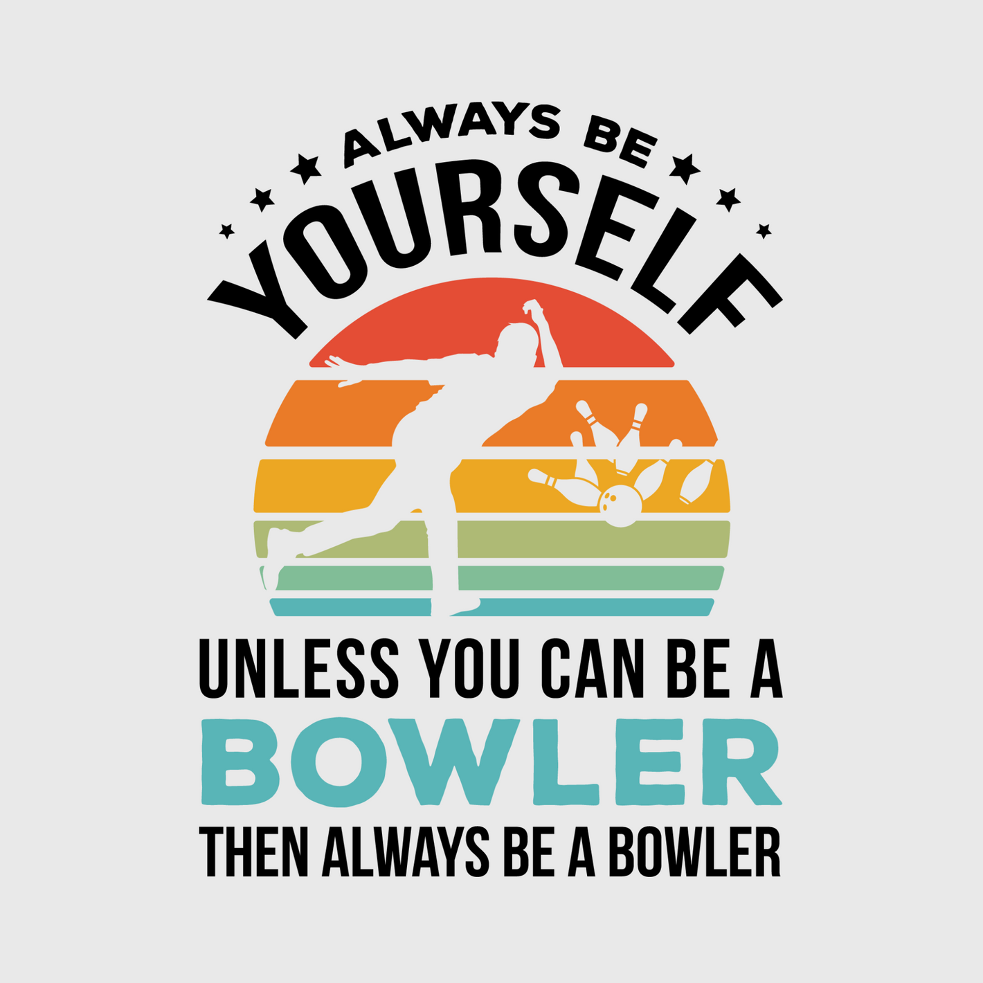 Retro Sunset Bowler Transfer