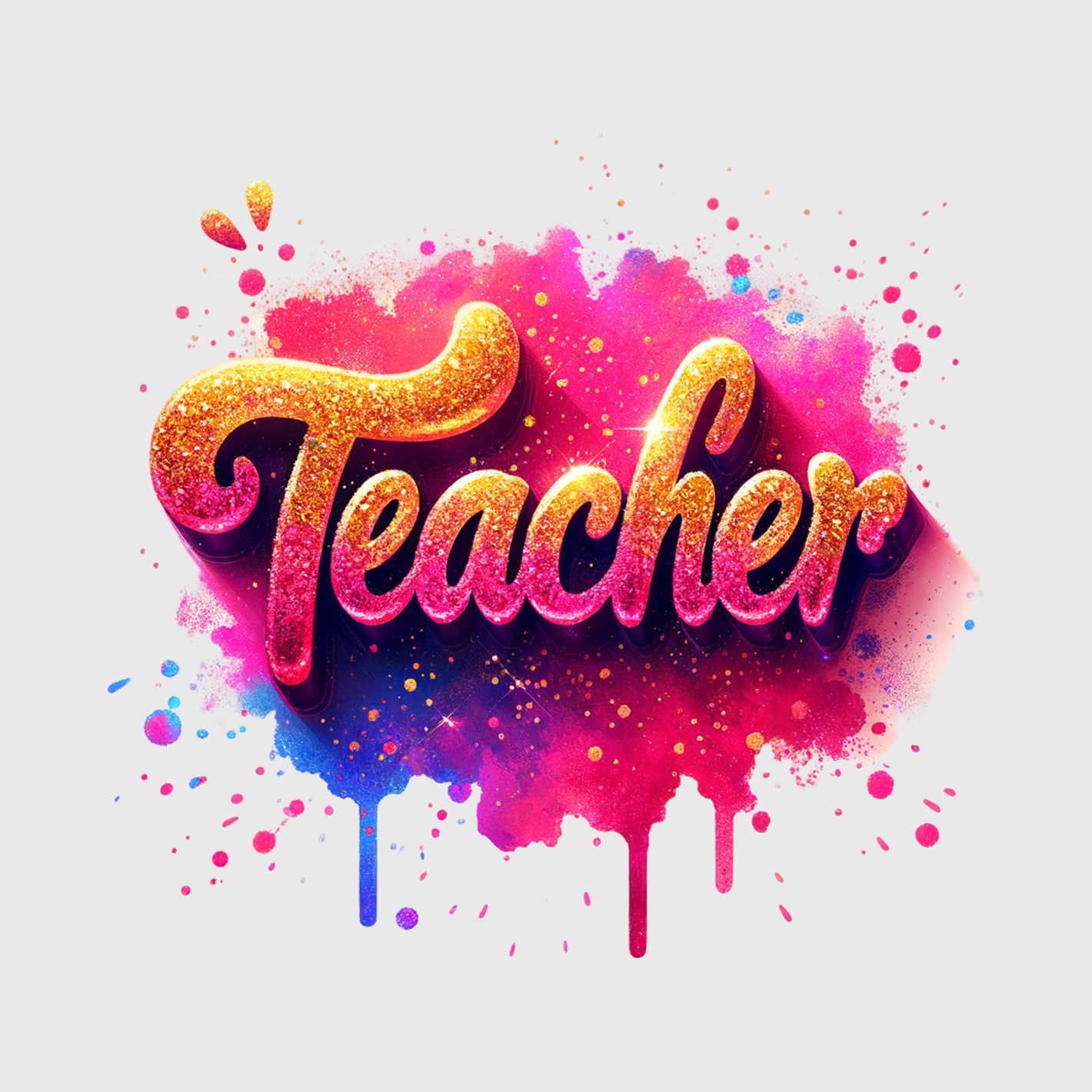 Pink Splatter Teacher Transfer