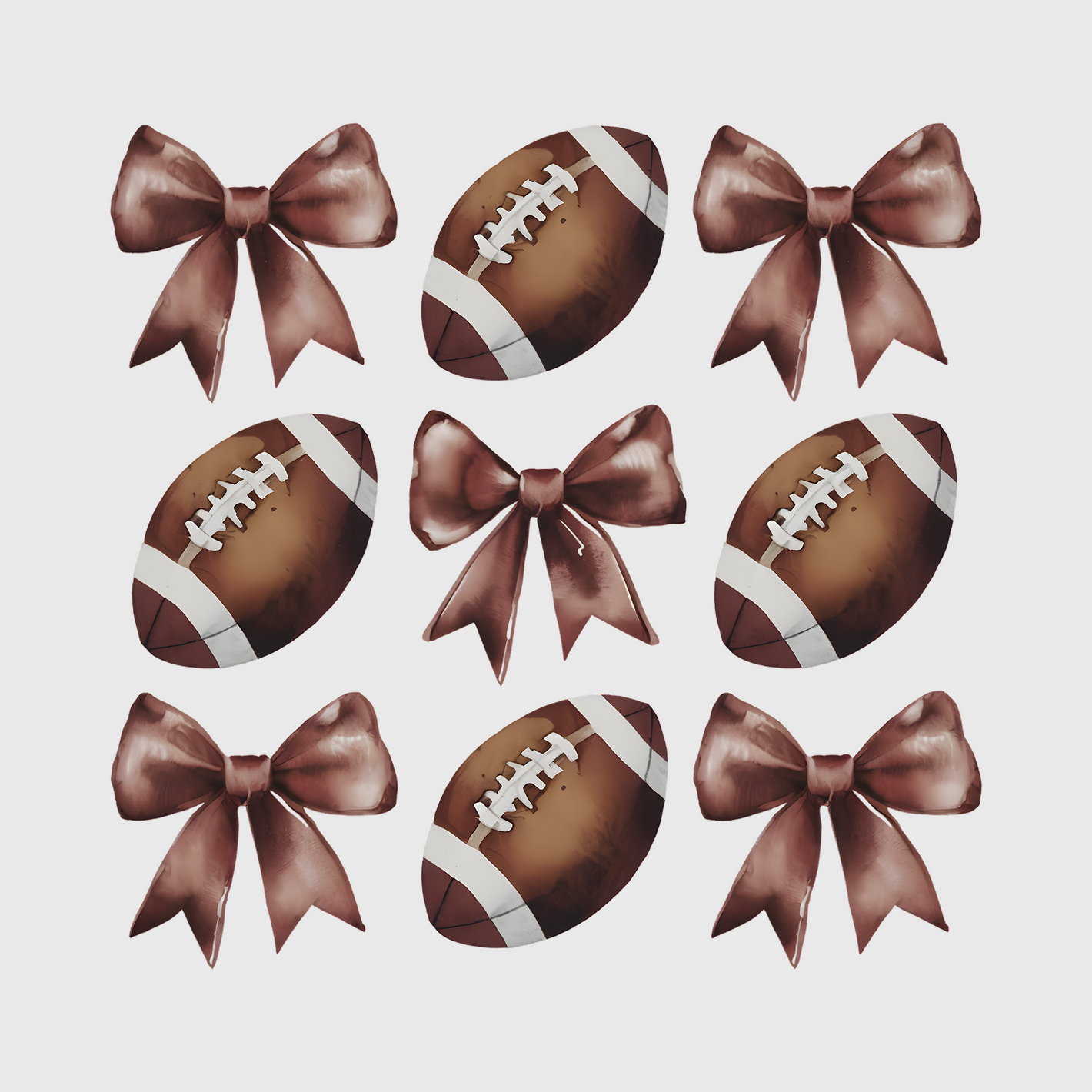 Football Bows with Brown Theme Transfer