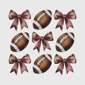 Football Bows with Brown Theme Transfer