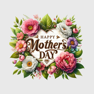 Happy Mother's Day Floral Wreath Transfer