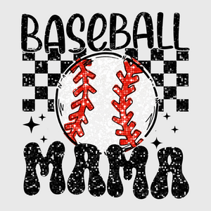 Baseball Mama Checkerd Transfer