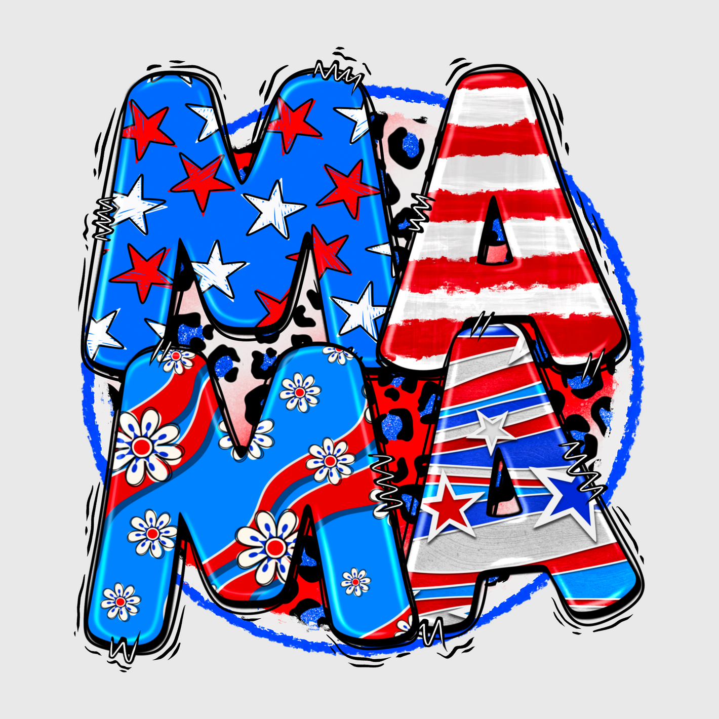 Stars And Stripes Flip Flop Transfer