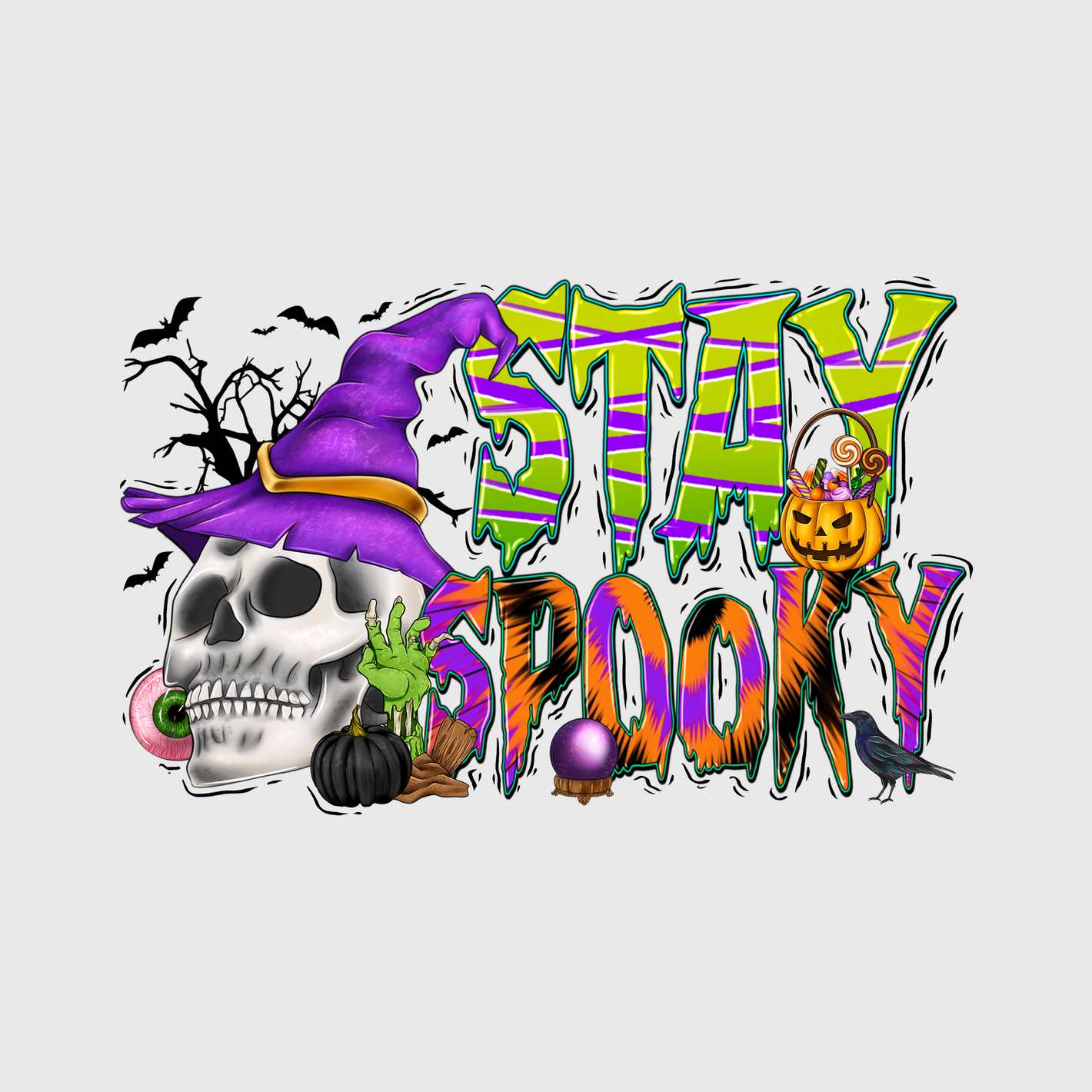 Stay Spooky Skull Transfer