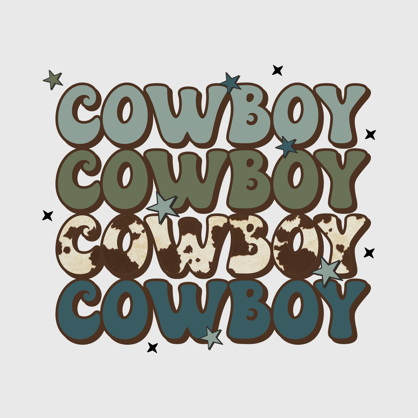 Cowboy Cowboy Repeating Text Transfer