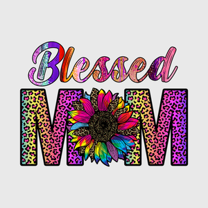 Blessed MOM with Floral Accents Transfer