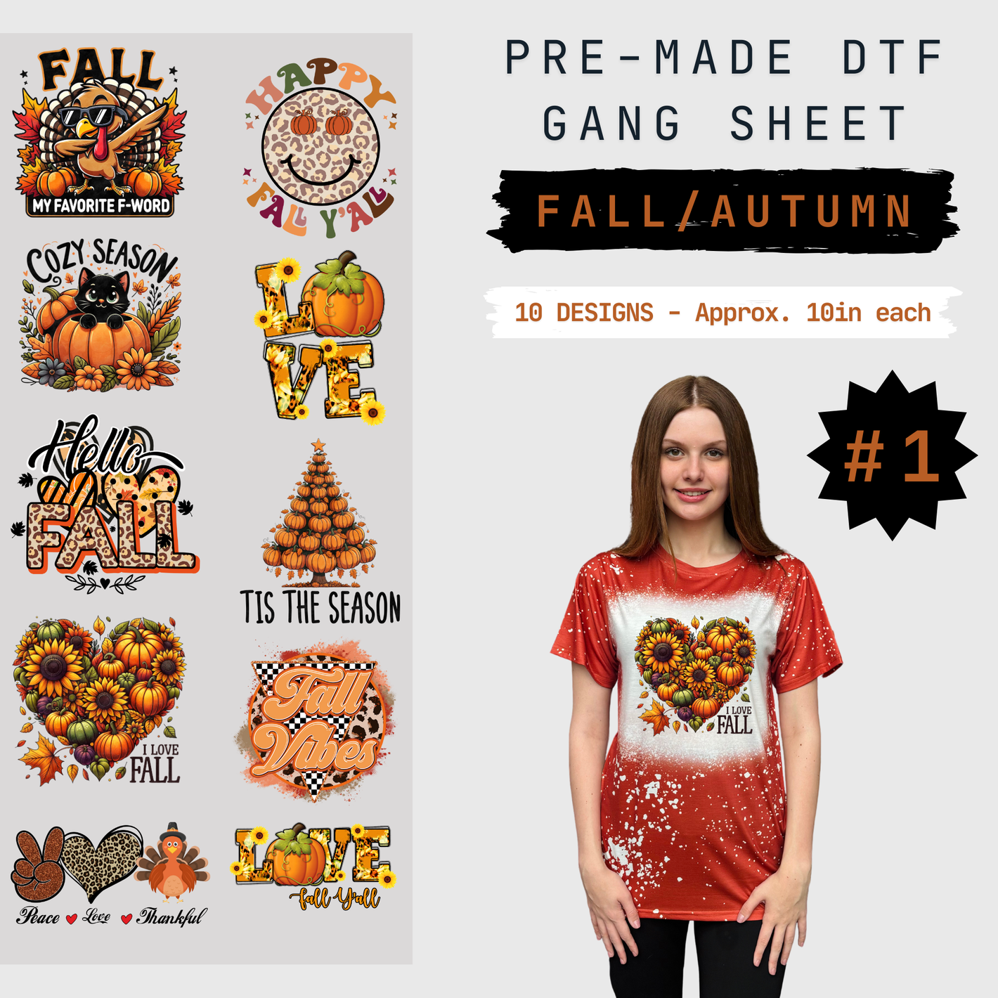 Fall/Autumn Pre-Made Gang Sheet - 1