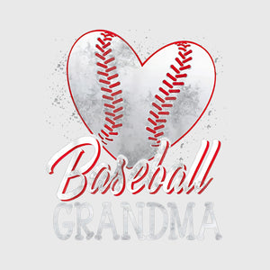 Baseball Grandma Heart Stitch Transfer