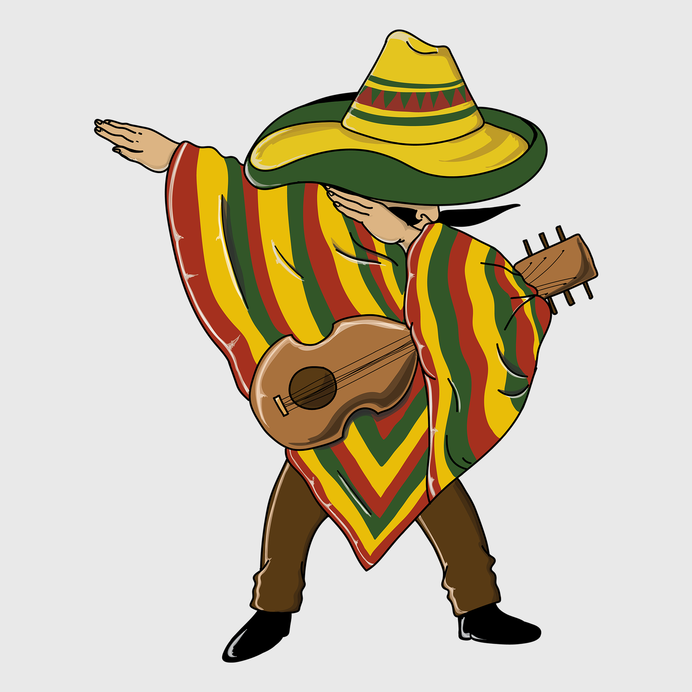 Guitar-Playing Sombrero Man Transfer