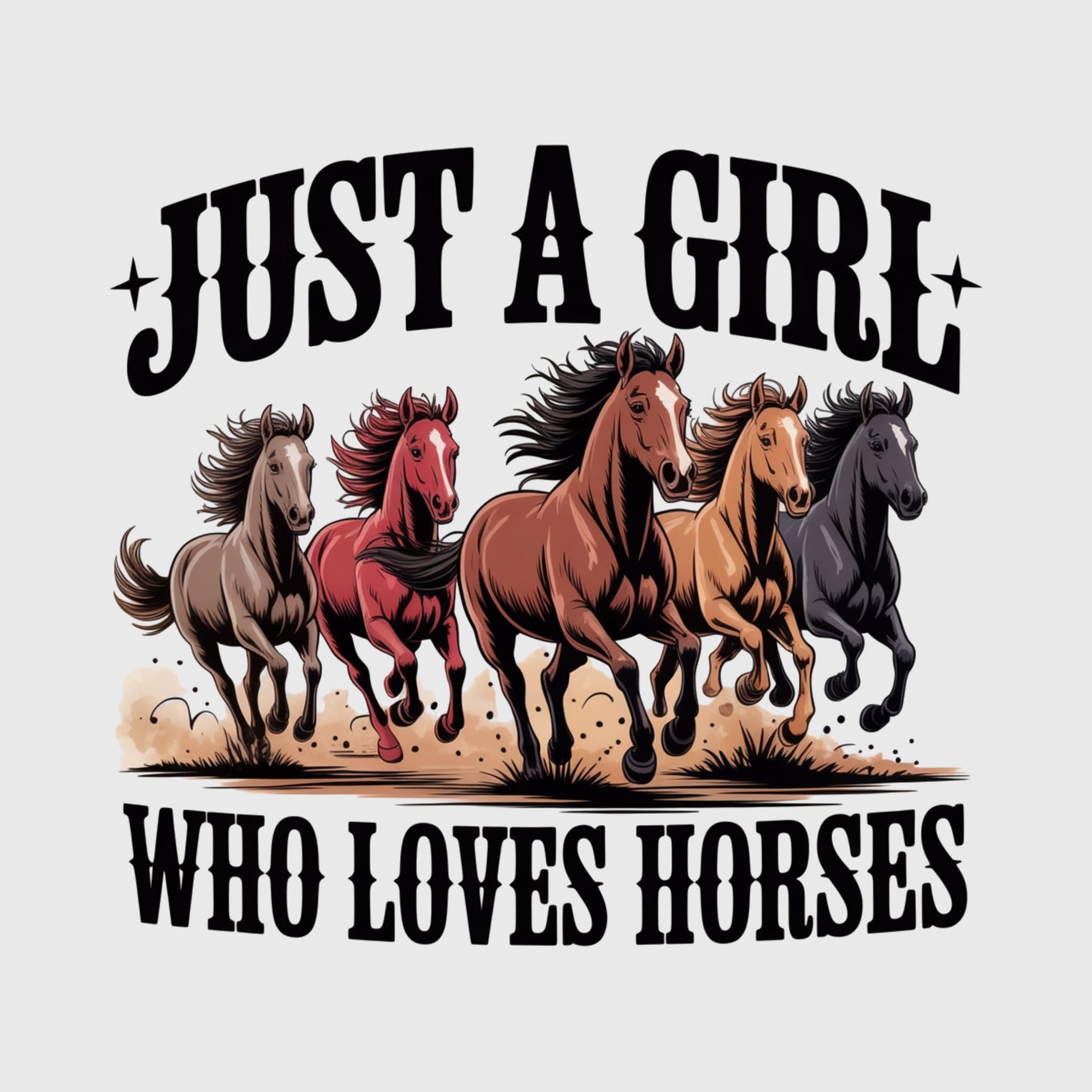 Galloping Horse Girl Transfer
