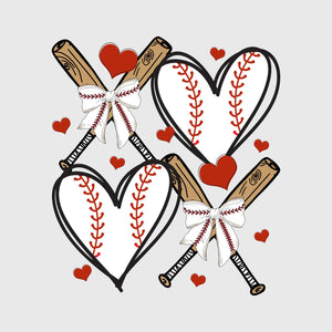 Baseball Heart Bats Love Transfer