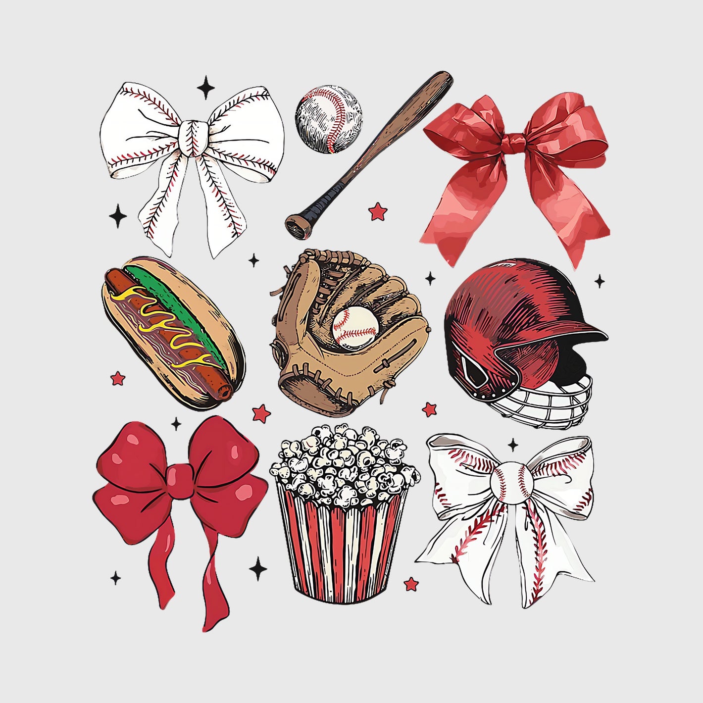 Ballpark Snack Icons Transfer