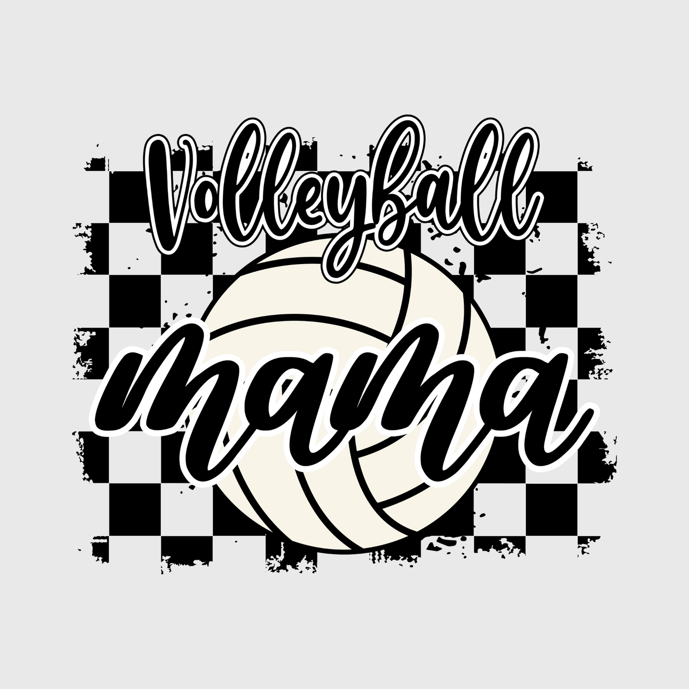 Volleyball Mama Checkered Transfer