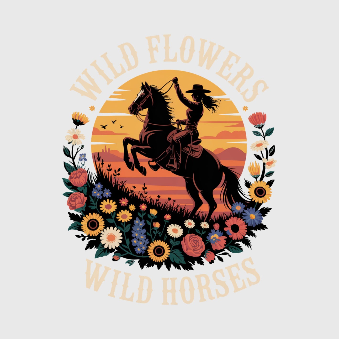 Wildflower Rider Sunset Transfer