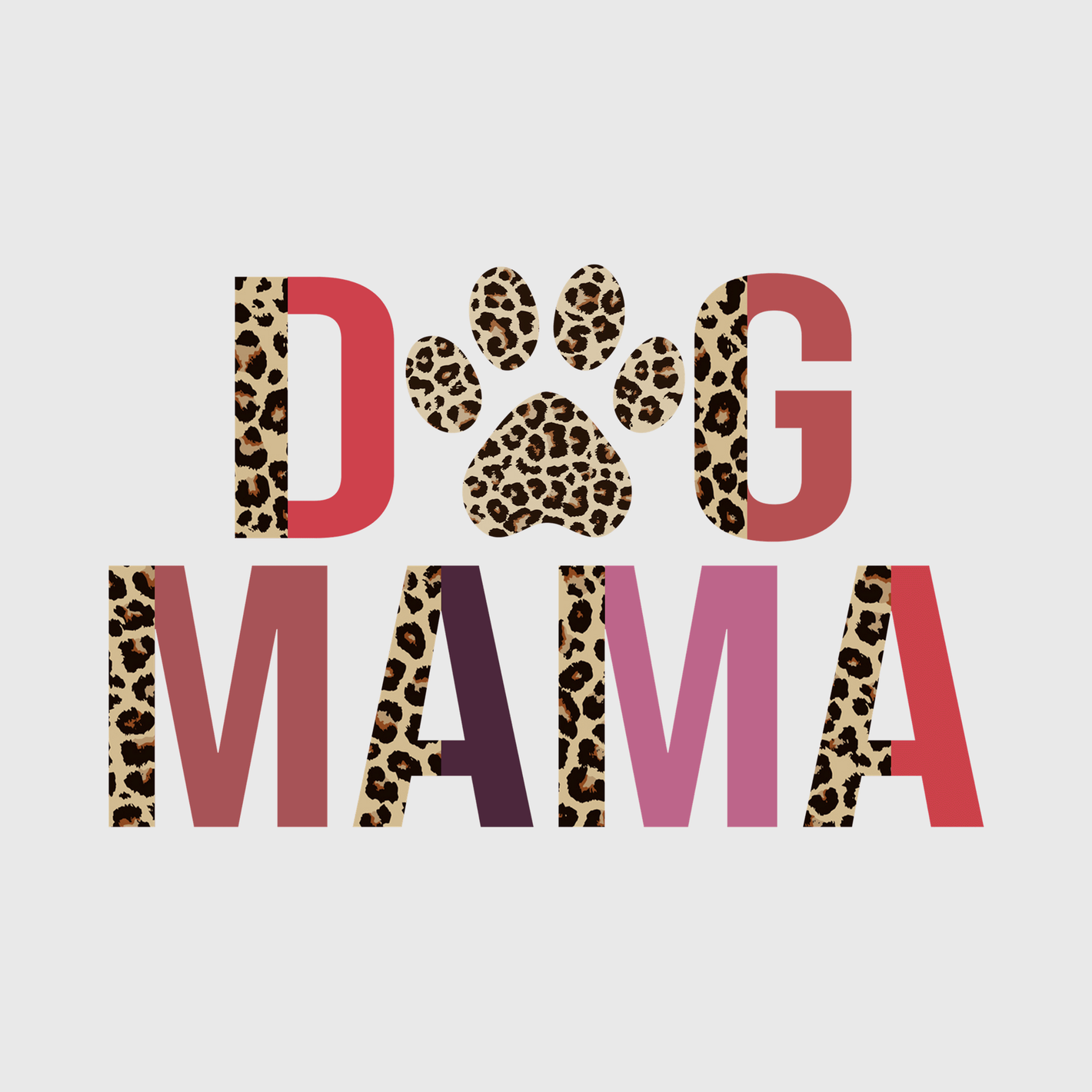 Dog Mama Leopard Print Transfer