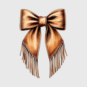 Rustic Fringe Cowgirl Bow Transfer