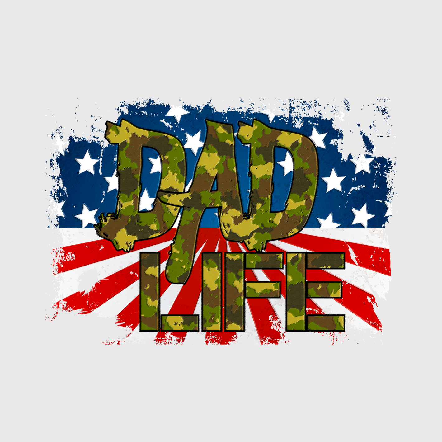 Flag and Antler Dad Transfer