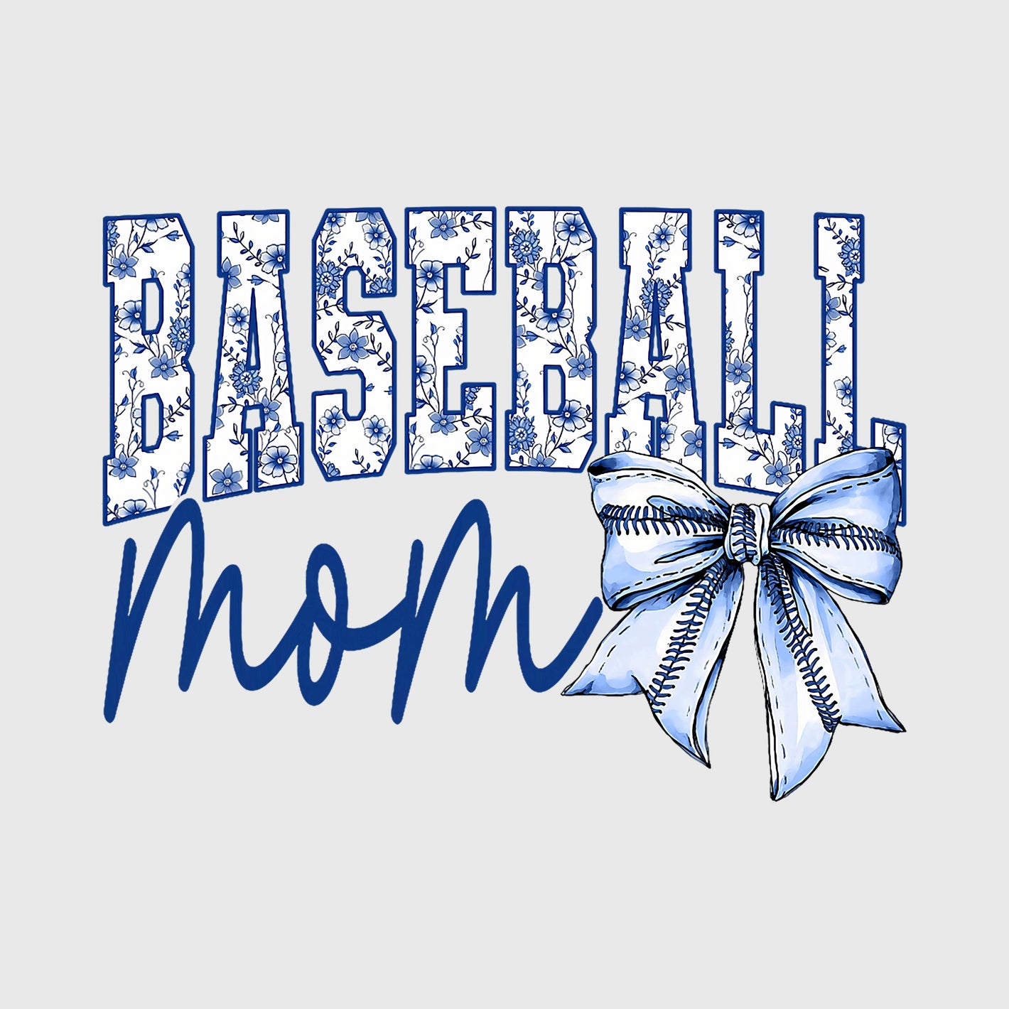 Blue Floral Mama Transfer