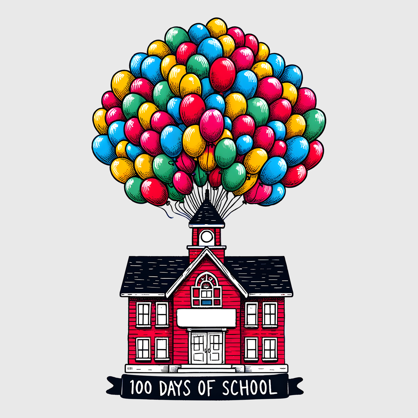 100 Days Of School Balloons Transfer