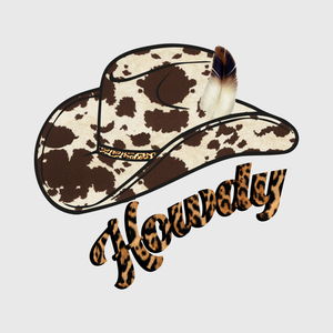 Howdy Y'all Cow Hat Transfer