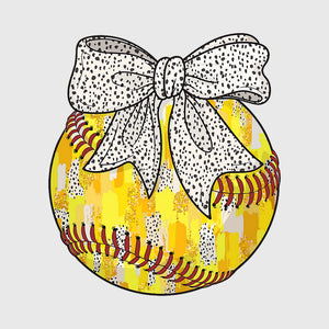 Speckled Bow Softball Graphic Transfer